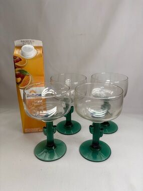 4-Libbey  margarita cactus Glasses